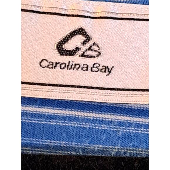Women's Carolina Bay Blue Striped T-Shirt Size Large - Picture 6 of 7